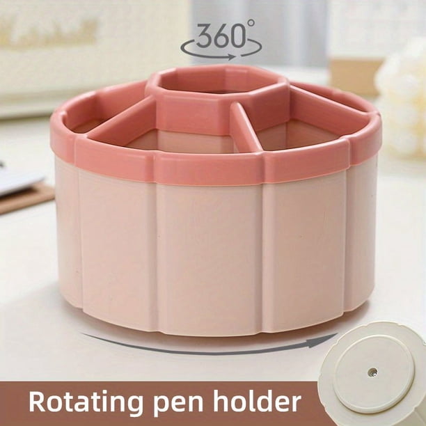 Large Capacity Rotatable Pen Holder for Desktop Storage (6 Grids)