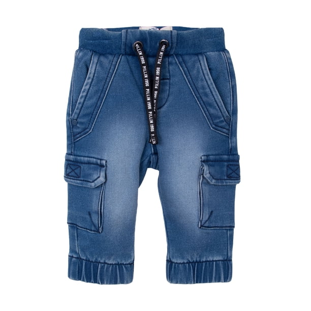 Jeans Bebé Niño Jogger Cargo Cintura Ajustable Denim