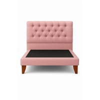 Ethan Desing - Cama 1 Plaza Modelo Capitoné Palo Rosa Respaldo + Base