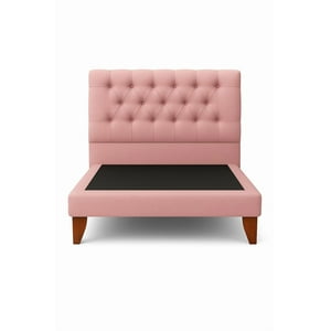Ethan Desing - Cama 1 Plaza Modelo Capitoné Palo Rosa Respaldo + Base