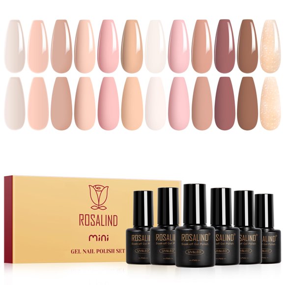 Esmalte de Gel ROSALIND Nude Beige 12 piezas 5 ml