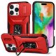 thumbnail image 1 of Funda Armada para iPhone 16 Pro Max con Tapa Deslizante y Soporte Magnético Giratorio Rojo, 1 of 5