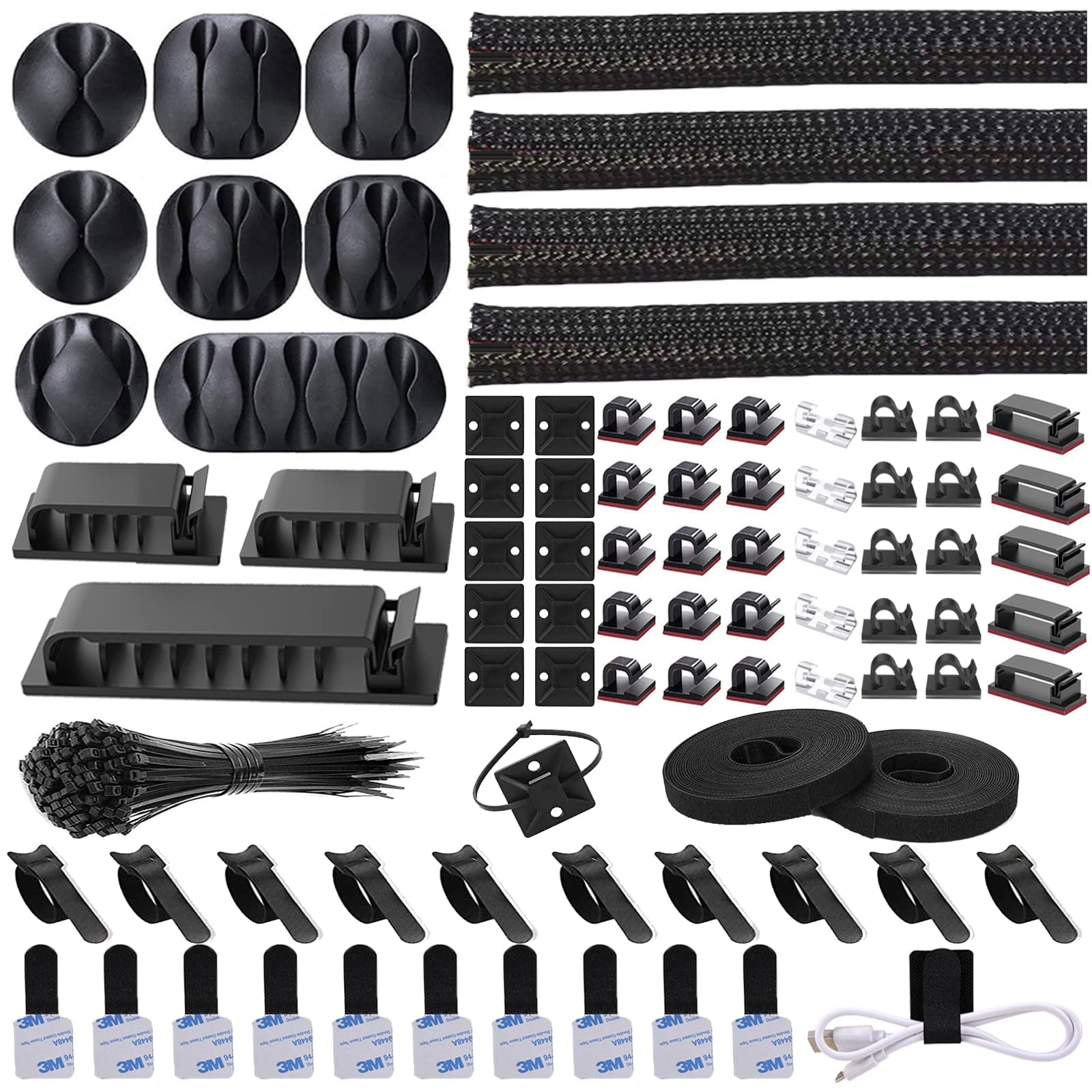Kit De Gestión De Cables N Norocme 192 Pcs Para Ordenador Y Tv