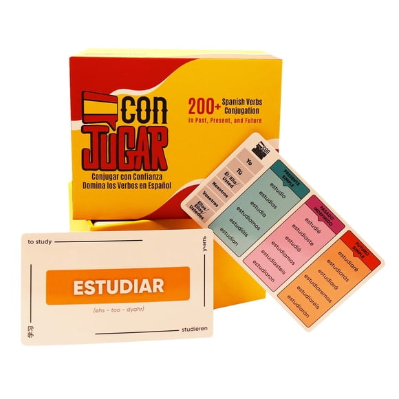 Flashcards ConJugar Spanish Verb, más de 200 tarjetas con cuaderno