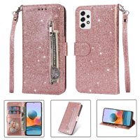 Funda Para Foxdock Elegante Funda Samsung Galaxy A53 5G Glitter Con Cremallera-Ideal Para El Uso Diario