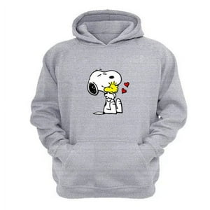 Genérico - Poleron Canguro Snoopy Gris Claro Talla M Unisex