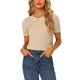 thumbnail image 1 of INSPIRE CHIC Blusa de Mujer para Regreso a Clases con Cuello Peter Pan en Contraste y Mangas Cortas con Lunares 3XL Beige Oscuro, 1 of 6