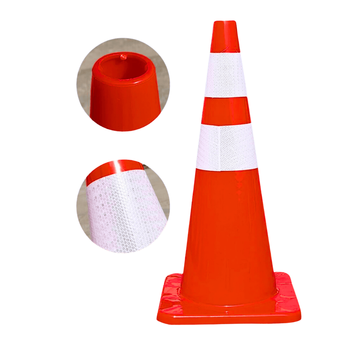 Linea Sport - Cono De Seguridad Trafico 70 Cm Con 2 Cintas Reflectivas