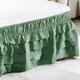 thumbnail image 3 of suxuMhao Falda para Cama de 4 Capas, Falda para Cama con Volantes Falda Elástica para Cama Falda Envolvente para Cama, Tamaño Twin 39 X 78+18 Pulgadas, Falda Verde para Cama Twin, Volante Antipolvo, 3 of 3
