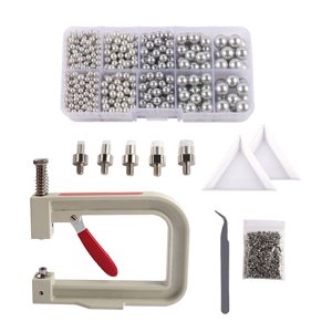 Bothyi - Máquina De Ajuste Hecha A Mano De Perlas Accesorios Artesanales De Bricolaje Hechos A Mano Para Perforadora De Tapa Gris