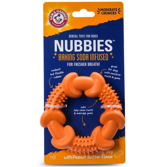 Juguete Dental de Goma en Anillo Arm & Hammer con Sabor a Mantequilla de Maní