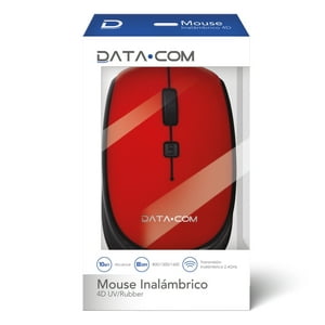 Mouse Inalámbrico 4D Uv/Rubber Rojo Datacom Pronobel