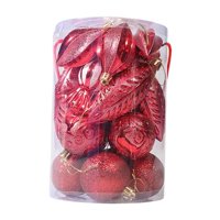 Magideal - 21 Piezas Adornos De Bolas De Navidad, Adornos De Adornos Colgantes, Colgantes De Navidad Decorativos Para La Decoración Del Hogar Aniversario Festiva Rojo