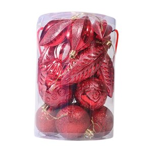 Magideal - 21 Piezas Adornos De Bolas De Navidad, Adornos De Adornos Colgantes, Colgantes De Navidad Decorativos Para La Decoración Del Hogar Aniversario Festiva Rojo