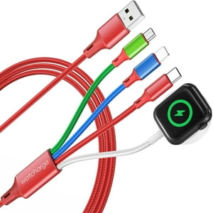 Watcharge - Cable De Carga Usb C 4 En 1 Para Apple Watch Y Galaxy Phone