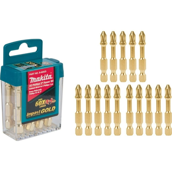 Power Bit Makita Impact Gold #2 Phillips 5 cm 15 Unidades