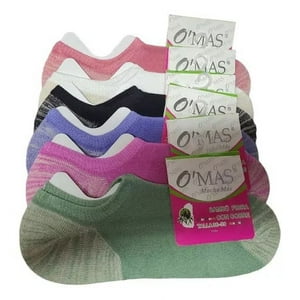 O´Mas - Calcetín Tobillera Invisible Para Mujer De Bambú + Cobre - Docena