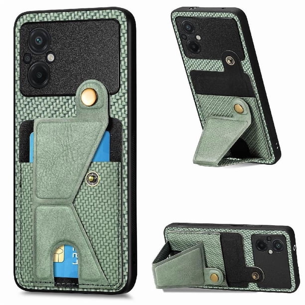 Funda Resistente para Xiaomi Poco M5 4G con Tarjetero y Soporte, Diseño Magnético Verde