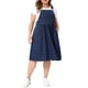 thumbnail image 4 of Agnes Orinda Vestido de Mezclilla para Mujer Talla Grande Escuela Colegio Sin Mangas Tirantes Ajustables Botones en la Cintura Mono Casual Jumper Jean Midi Vestidos 2026 con Bolsillos 4X Negro Azul, 4 of 6