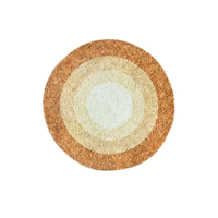 Genérico - Alfombra Redonda 100 Cm Super Suave Circulos Beige