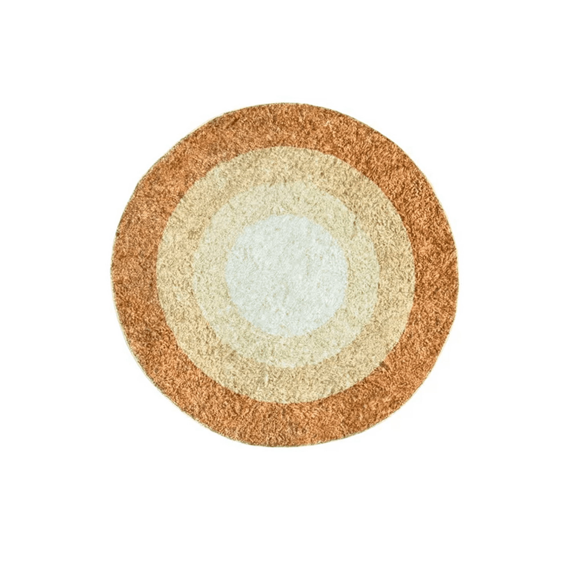 Genérico - Alfombra Redonda 100 Cm Super Suave Circulos Beige