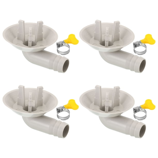 Conector de manguera de drenaje de aire acondicionado de 25 mm Uxcell, 4 piezas conector de drenaje universal con abrazadera, estilo blanco 4