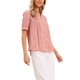 thumbnail image 4 of INSPIRE CHIC Camisas abotonadas para mujeres de manga corta con frente plisado y escote en V Camisas Tops Blusas XS Rosa, 4 of 6