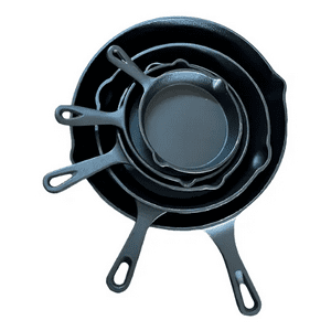 Genérico - Pack De 5 Sartenes De Hierro Fundido Negro