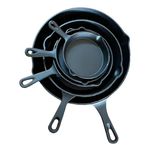 Genérico - Pack De 5 Sartenes De Hierro Fundido Negro