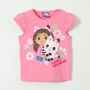 Gabby´S Dollhouse - Polera Manga Corta Niña Rosado Gabby Doll House