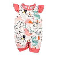 Magideal - Mono Con Botones De Verano Para Bebés, Trajes De Mameluco Con Mangas De Mosca Para Niña, Mameluco De Verano Para Fiesta De Cumpleaños, Fotografía De 9 A 12 Meses