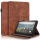 thumbnail image 1 of Funda con relieve del Árbol de la Vida para tablet Fire HD8(2022) con soporte, ranuras para tarjetas y soporte para lápiz óptico. Marrón, 1 of 6