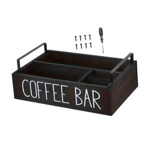 Bothyi - Organizador De Estación De Café, Almacenamiento De Cápsulas De Café De Madera Para Fiesta En Casa, Restaurante, Negro