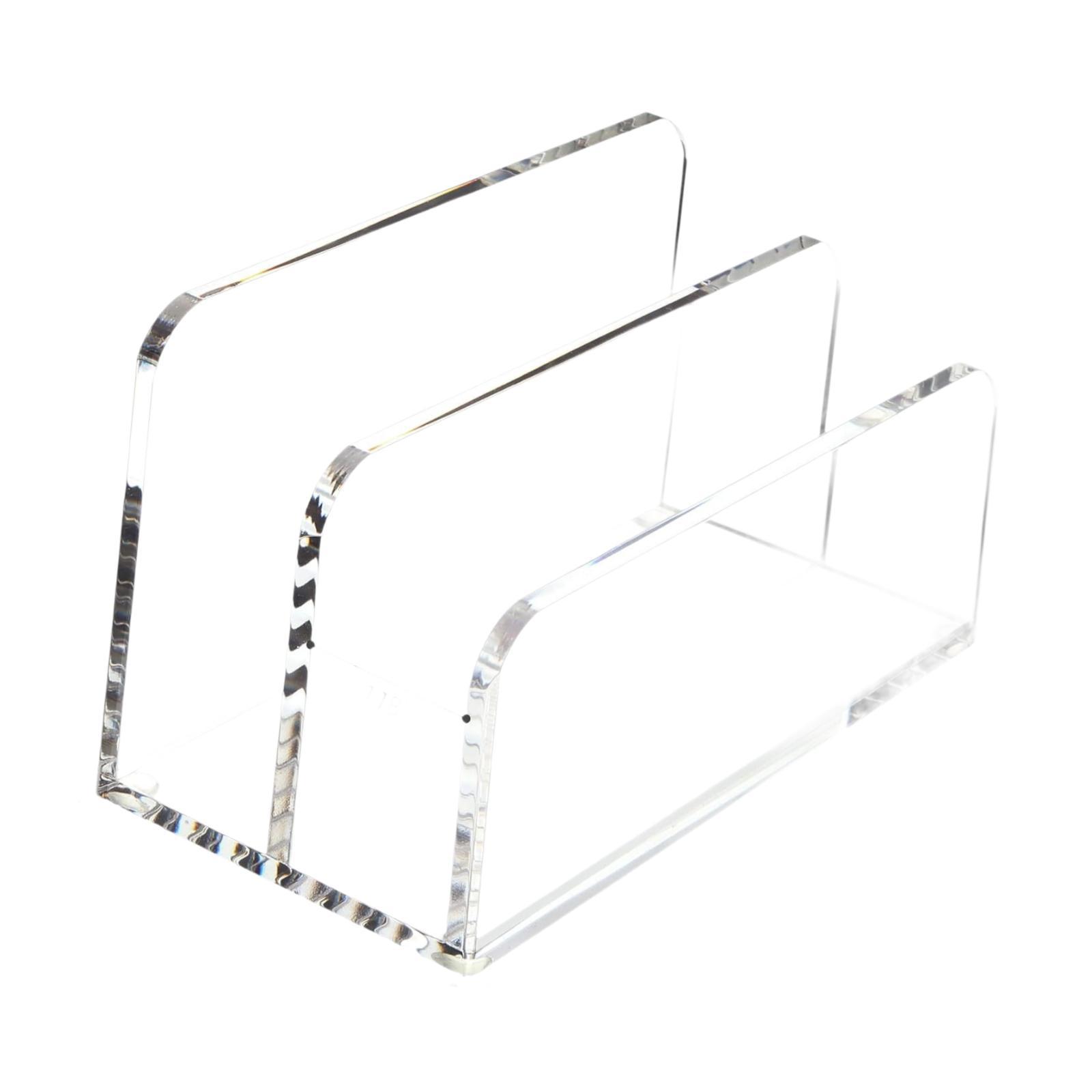 Magideal - Stand De Clasificación De Correo Acrílico Claro 2 Compartimentos Almacenamiento De Documentos Organizador De Archivos De Encimera Ligera Para Letras