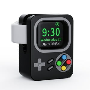 Genérico - Soporte De Carga De Silicona Para Apple Watch 8/7/6/5/4/3/Se 45Mm Soporte De Carga Con Base De Soporte De Diseño De Consola De Juegos-Negro