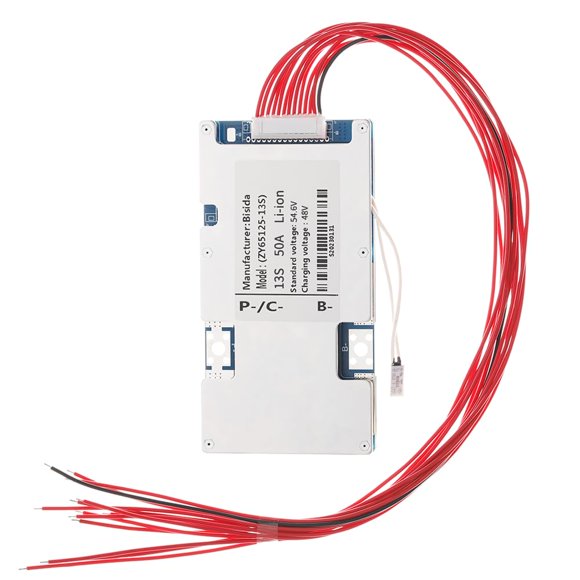 Placa de protección Bisda 13S BMS 48 V 50 A Li-ion con cable de equilibrio