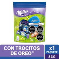 Huevitos Chocolate Relleno Con Trozos De Galleta Oreo 86 G Milka