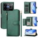 thumbnail image 1 of Funda tipo cartera para Realme GT Neo5 SE 5G con bolsillo con cremallera, tarjetero, soporte, correa para la muñeca y tapa de cuero verde, 1 of 5
