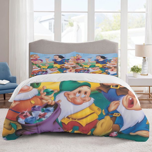 Snow White Bedding Sets Cartoon Duvet Cover Lightweight 3 Piece Bet Sets for Kids Boys Girls