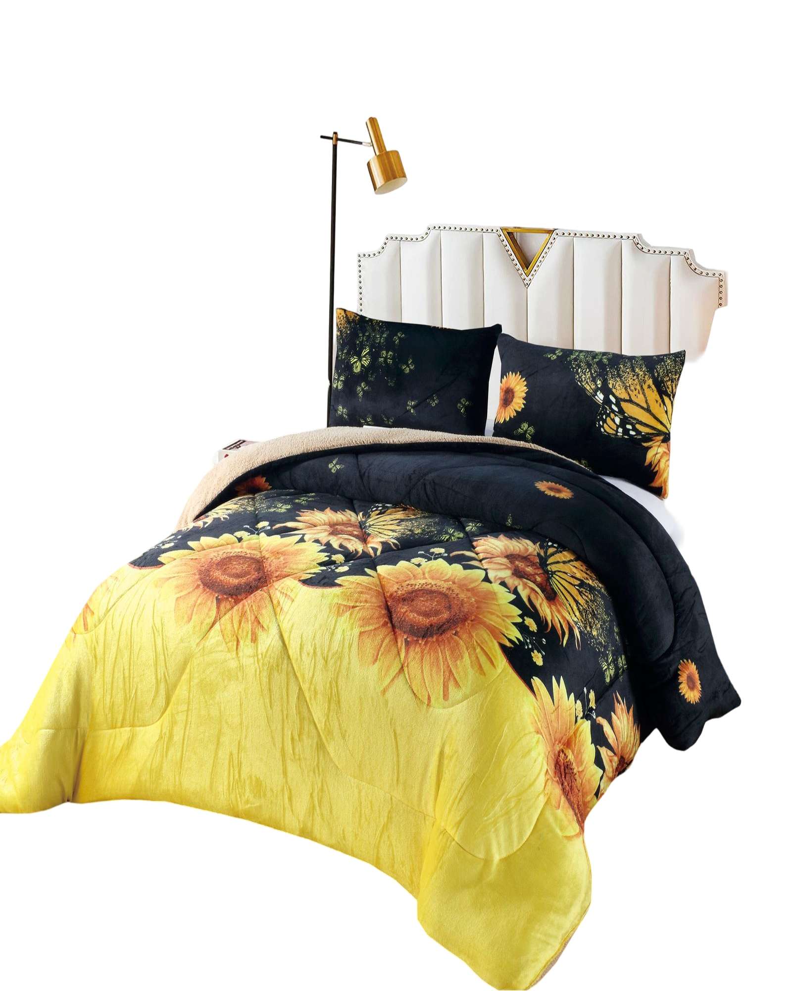 Genérico - Plumon De Invierno Plaza Y Media Girasol