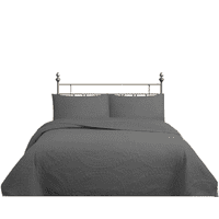 Genérico - Cubrecama Quilt Reversible Queen 220 X 240 Cm Gris Wonder Collection Martiné