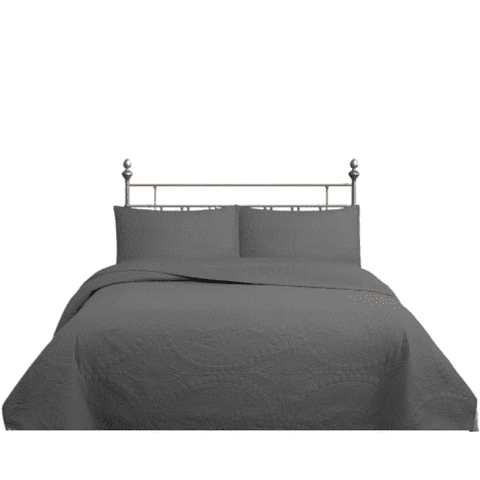 Genérico - Cubrecama Quilt Reversible Queen 220 X 240 Cm Gris Wonder Collection Martiné