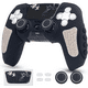 thumbnail image 1 of Funda para controlador de PlayStation 5, funda de silicona antideslizante para el mando de PS5 con tapones para el pulgar, protectores para el joystick y adhesivo envolvente para la funda-Gris, 1 of 7
