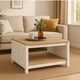 thumbnail image 3 of Mesa de centro 2 niveles 80 × 60 × 45 cm Blanca y roble natural, 3 of 7