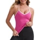 thumbnail image 5 of INSPIRE CHIC Camiseta de Tirantes de Mujer con Cuello en V, Tirantes Finos, Ajuste Ceñido, Elástica, Recortada, Atlética, M Rojo Rosado, 5 of 6