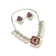 thumbnail image 3 of Conjunto De Aretes De Collar Vintage Magnífico De Moda Para Fiesta De Aniversario De Graduación Rombo Rojo, 3 of 5