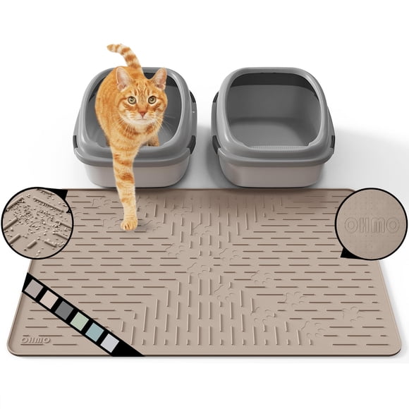 Alfombra para arena de gato OHMO 80 cm x 60 cm silicona color beige