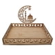 thumbnail image 1 of Bandeja Eid Mubarak, plato decorativo de madera para mesa Eid Mubarak, bandeja para postres y pasteles para decoración de Ramadán, ideal para fiestas islámicas, dulces, pasteles y galletas., 1 of 5
