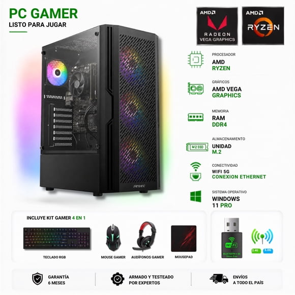 Pc Gamer Amd Ryzen 7 5700G + 16GB + Vega 8 + 1TB + AX20