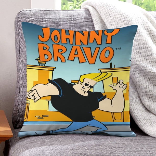 Johnny Bravo Fundas de almohada de terciopelo con tema, regalos de funda de almohada, decoración para el hogar, cojín de lanzar, regalo de cumpleaños para fans y parejas.30*30cm.